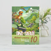 Invitation Anniversaire de enfant : Dino Safari, c (Debout devant)