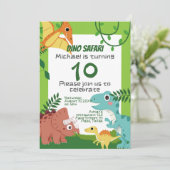 Invitation Anniversaire de enfant : Dino Safari, c (Debout devant)