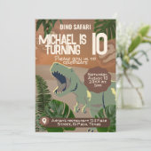 Invitation Anniversaire de enfant : Dino Safari, c (Debout devant)