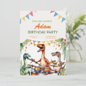 Invitation Anniversaire de enfant Dinosaur (Debout devant)