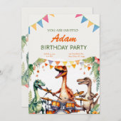 Invitation Anniversaire de enfant Dinosaur (Devant / Derrière)