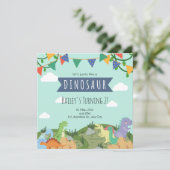 Invitation Anniversaire de enfant Dinosaur (Debout devant)