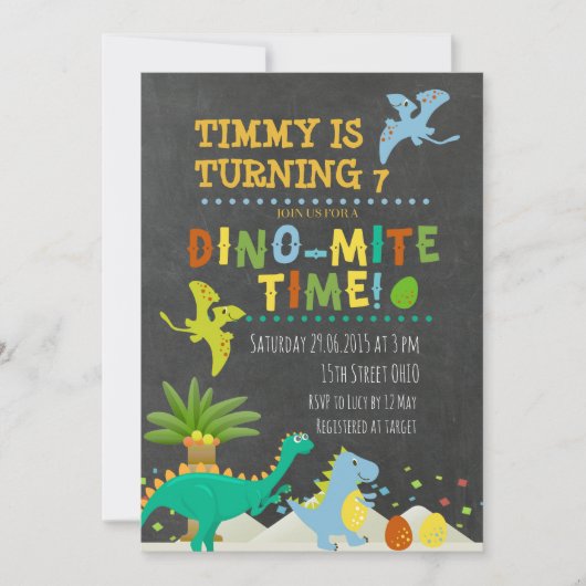 Invitation Anniversaire de enfant Dinosaur (Devant)