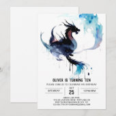 Invitation Anniversaire de enfant Dragon Wonderland (Devant / Derrière)