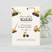 Invitation Anniversaire de enfant du camion de construction I (Debout devant)