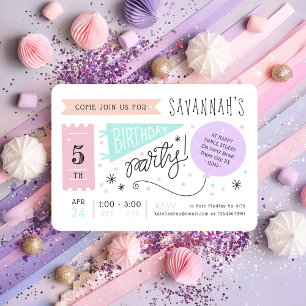 Invitation Anniversaire de enfant du carnaval Pastel coloré e
