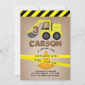 Invitation Anniversaire de enfant du cône de construction d'e (Devant)