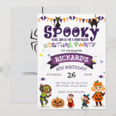 Invitation Anniversaire de enfant du costume d'Halloween éffr (Devant / Derrière)