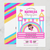 Invitation Anniversaire de enfant du parti Trampoline Bounce (Devant / Derrière)