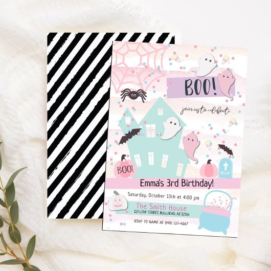 Invitation Anniversaire de enfant du Pastel Hallow