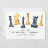 Invitation Anniversaire de enfant du tournoi d'échecs (Devant)