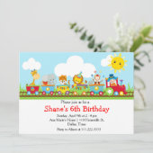 Invitation Anniversaire de enfant du train Animal Circus en r (Debout devant)