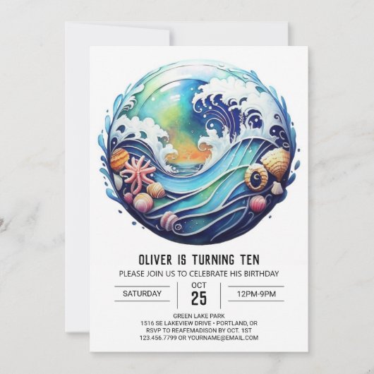Invitation Anniversaire de enfant Enchanted Boho Waves (Devant)