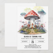 Invitation Anniversaire de enfant Enchanted Toadstool Adventu (Devant / Derrière)