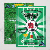 Invitation Anniversaire de enfant : fièvre du foot (Devant / Derrière)