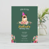 Invitation Anniversaire de enfant floral mignon (Debout devant)