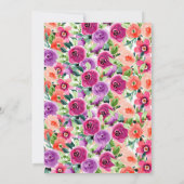 Invitation Anniversaire de enfant Floral Owl (Dos)