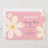 Invitation Anniversaire de enfant floral Retro Daisy (Devant)