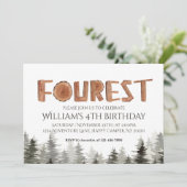 Invitation Anniversaire de enfant forestier de Woodland (Debout devant)