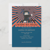 Invitation Anniversaire de enfant guerrier du Cute Ninja (Devant)