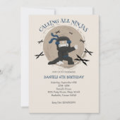 Invitation Anniversaire de enfant guerrier du Cute Ninja (Devant)