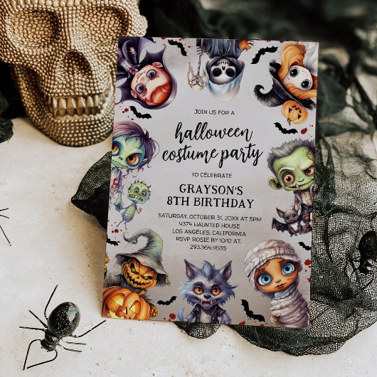 Invitation Anniversaire de enfant Halloween Costume Party