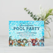 Invitation Anniversaire de enfant Halloween Pool Party (Debout devant)
