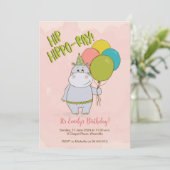 Invitation Anniversaire de enfant Hip Hippo-Ray (Debout devant)