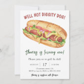Invitation Anniversaire de enfant Hot Dog Watercolor (Devant)