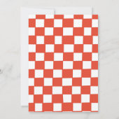 Invitation Anniversaire de enfant italien Red À damiers Pizza (Dos)