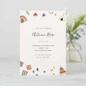 Invitation Anniversaire de enfant Jouet en bois (Debout devant)