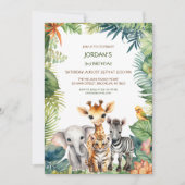 Invitation Anniversaire de enfant Jungle Safari Animaux pour  (Devant)