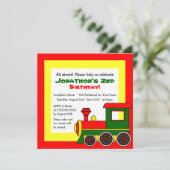 Invitation Anniversaire de enfant mignon de thème de train - (Debout devant)