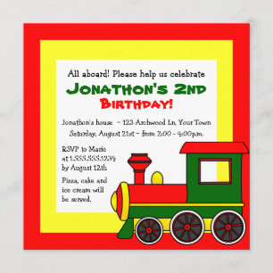 Invitation Anniversaire de enfant mignon de thème de train -