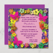 Invitation Anniversaire de enfant :Mon jardin secret (Devant / Derrière)