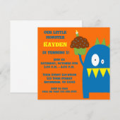 Invitation Anniversaire de enfant Monster (Devant / Derrière)