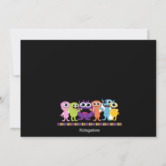 Invitation Anniversaire de enfant Monster Bash (Dos)