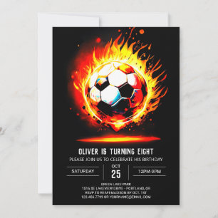 Invitation Anniversaire de enfant numérique Pastel Soccer