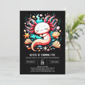 Invitation Anniversaire de enfant Ocean Axolotl (Debout devant)