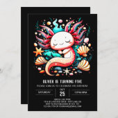 Invitation Anniversaire de enfant Ocean Axolotl (Devant / Derrière)