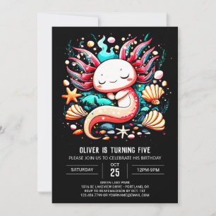 Invitation Anniversaire de enfant Ocean Axolotl
