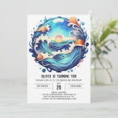 Invitation Anniversaire de enfant océanique enchanté (Debout devant)
