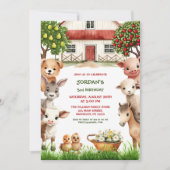 Invitation Anniversaire de enfant Party Animaux de ferme pour (Devant)