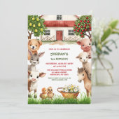 Invitation Anniversaire de enfant Party Animaux de ferme pour (Debout devant)