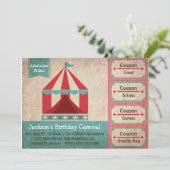 Invitation Anniversaire de enfant Party - Carnival Admission (Debout devant)