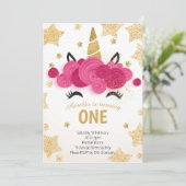 Invitation Anniversaire de enfant Party Magic Unicorn Invitat (Debout devant)