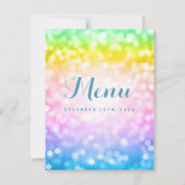 Invitation Anniversaire de enfant Party Menu Unicorn Rainbow (Dos)