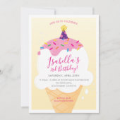 Invitation ANNIVERSAIRE DE ENFANT PARTY rétro crème glacée cô (Devant)