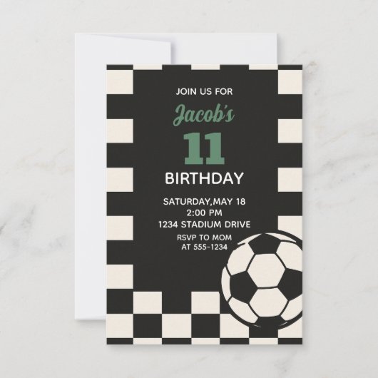 Invitation Anniversaire de enfant Party - Soccer Boys Anniver (Devant)