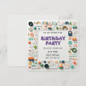 Invitation Anniversaire de enfant Pastel Joueur (Devant / Derrière)